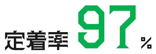 定着率97%